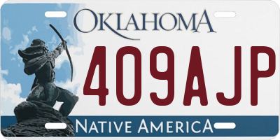 OK license plate 409AJP