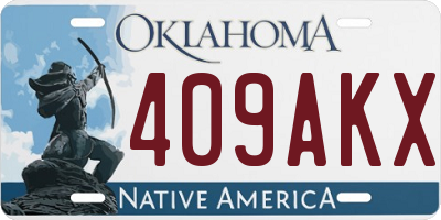 OK license plate 409AKX