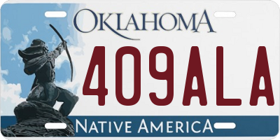 OK license plate 409ALA