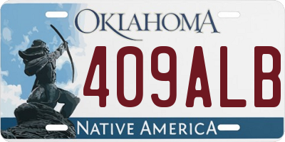 OK license plate 409ALB