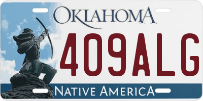 OK license plate 409ALG