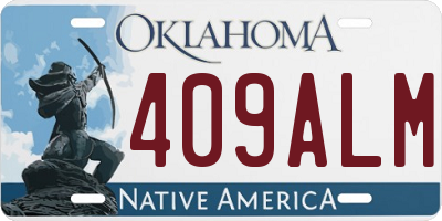 OK license plate 409ALM