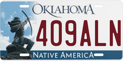 OK license plate 409ALN