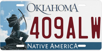 OK license plate 409ALW