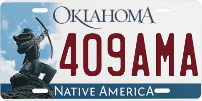 OK license plate 409AMA