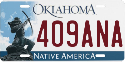OK license plate 409ANA
