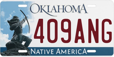 OK license plate 409ANG