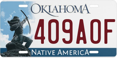 OK license plate 409AOF