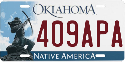 OK license plate 409APA