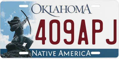 OK license plate 409APJ