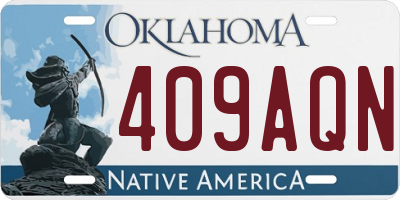 OK license plate 409AQN