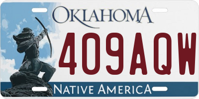 OK license plate 409AQW