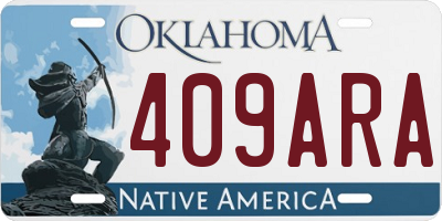 OK license plate 409ARA