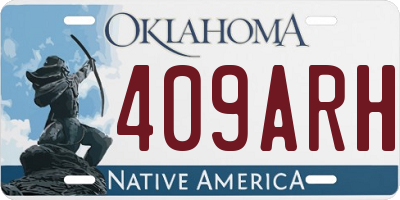 OK license plate 409ARH