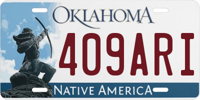 OK license plate 409ARI