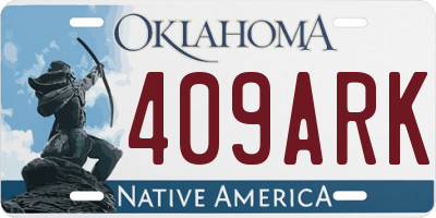 OK license plate 409ARK