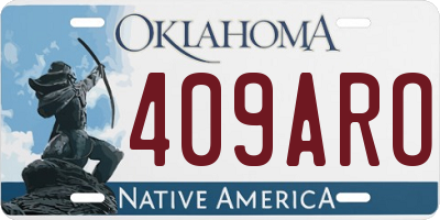 OK license plate 409ARO