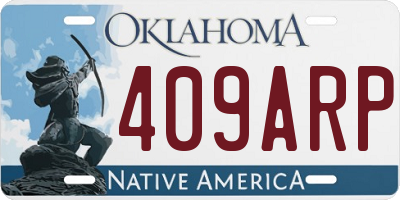 OK license plate 409ARP