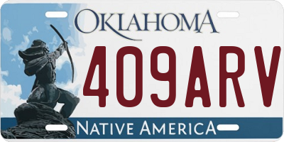 OK license plate 409ARV