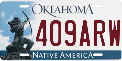 OK license plate 409ARW