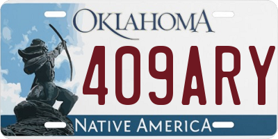 OK license plate 409ARY