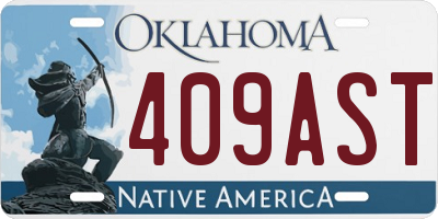 OK license plate 409AST