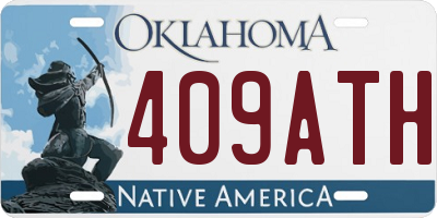 OK license plate 409ATH