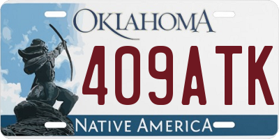 OK license plate 409ATK