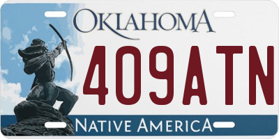 OK license plate 409ATN