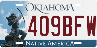 OK license plate 409BFW