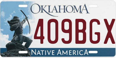 OK license plate 409BGX