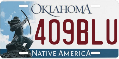 OK license plate 409BLU
