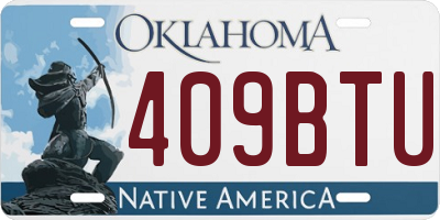 OK license plate 409BTU