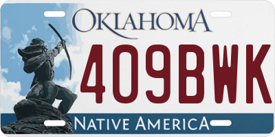 OK license plate 409BWK