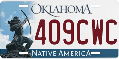 OK license plate 409CWC