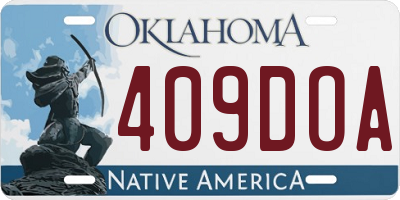 OK license plate 409DOA