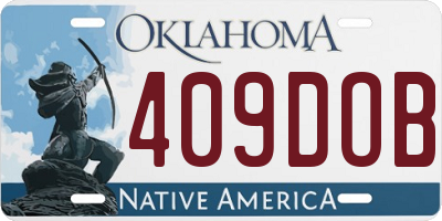 OK license plate 409DOB