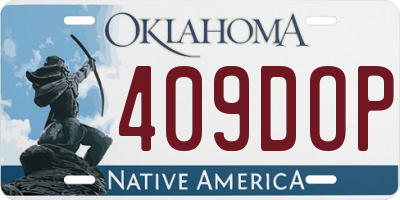 OK license plate 409DOP