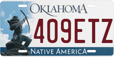 OK license plate 409ETZ