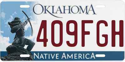 OK license plate 409FGH