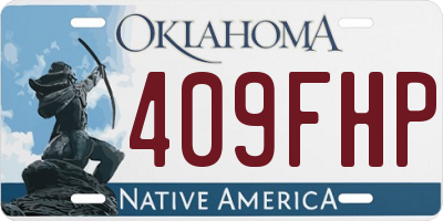 OK license plate 409FHP