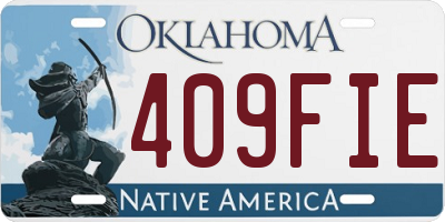 OK license plate 409FIE