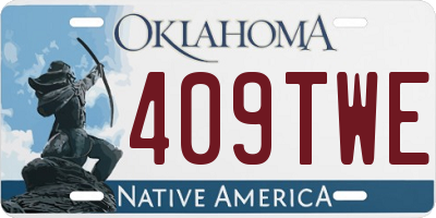 OK license plate 409TWE