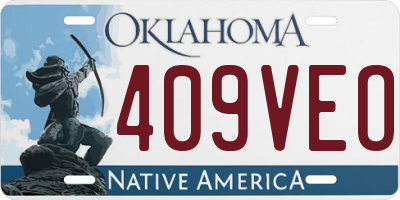 OK license plate 409VEO
