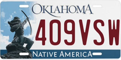 OK license plate 409VSW