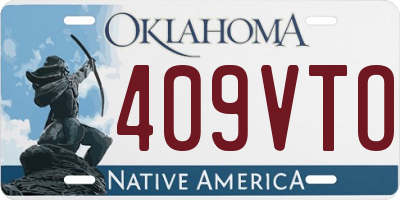 OK license plate 409VTO