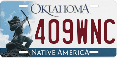 OK license plate 409WNC