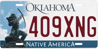 OK license plate 409XNG