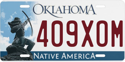 OK license plate 409XOM