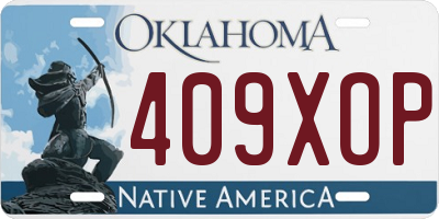 OK license plate 409XOP